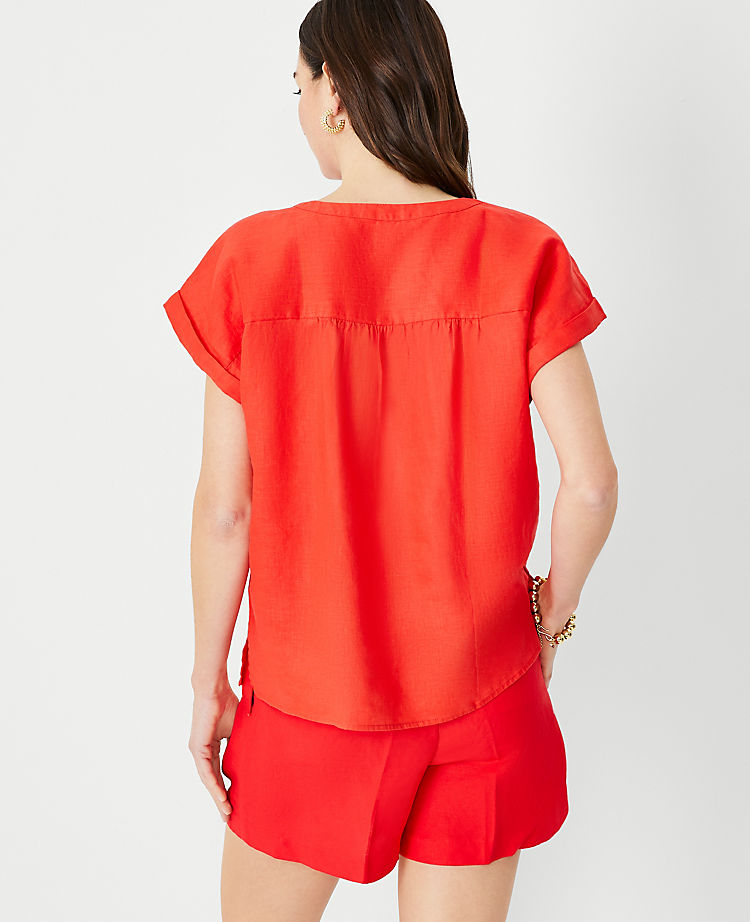 Linen Drop Shoulder Popover