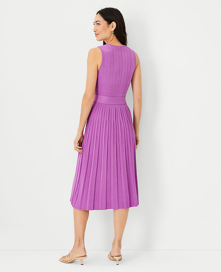 Belted V-Neck Sweater Dress