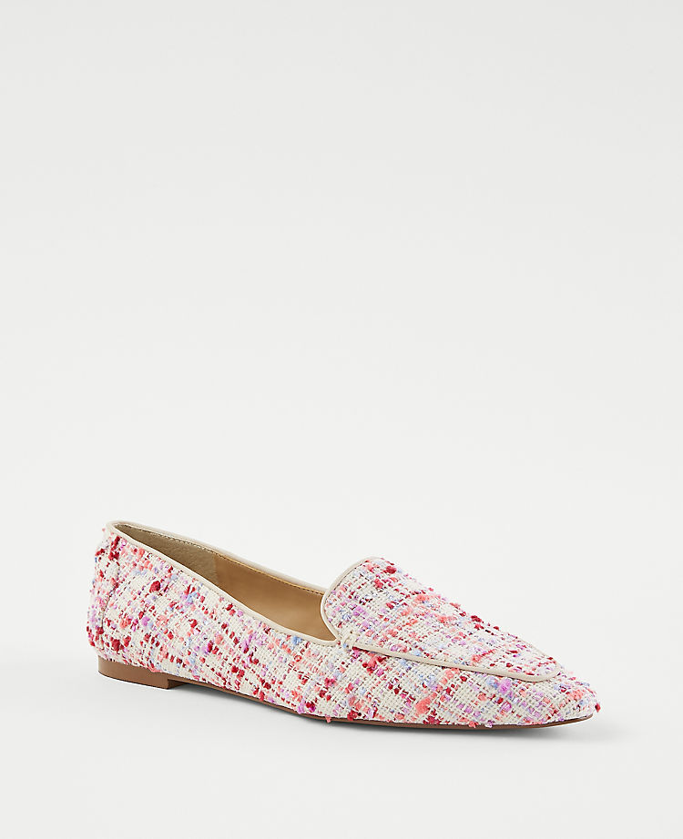 Multicolored Tweed Nip Toe Flats