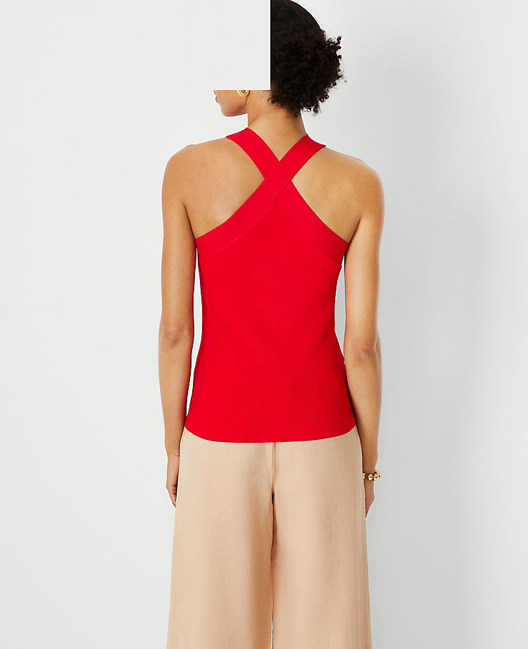 Criss Cross Halter Sweater Shell