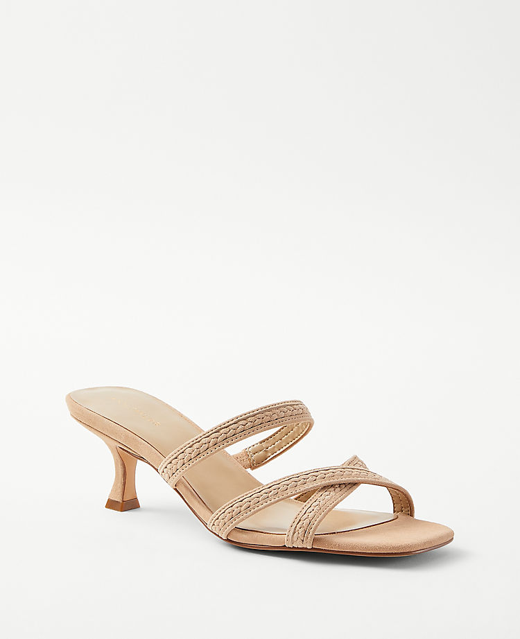 Braided Strappy Leather Mule Sandals