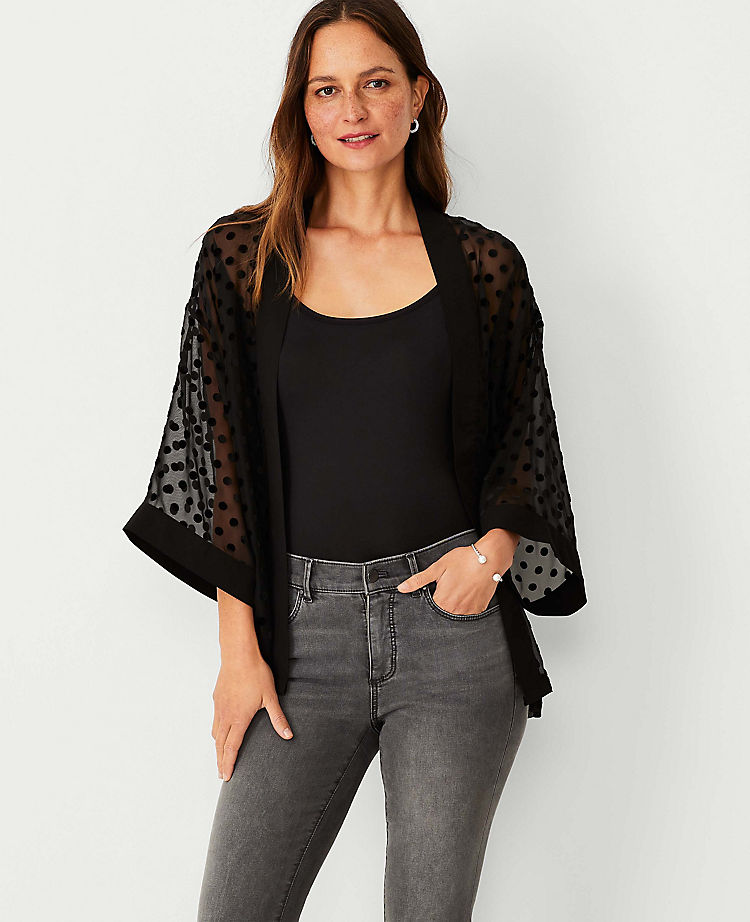 Sheer Polka Dot Kimono
