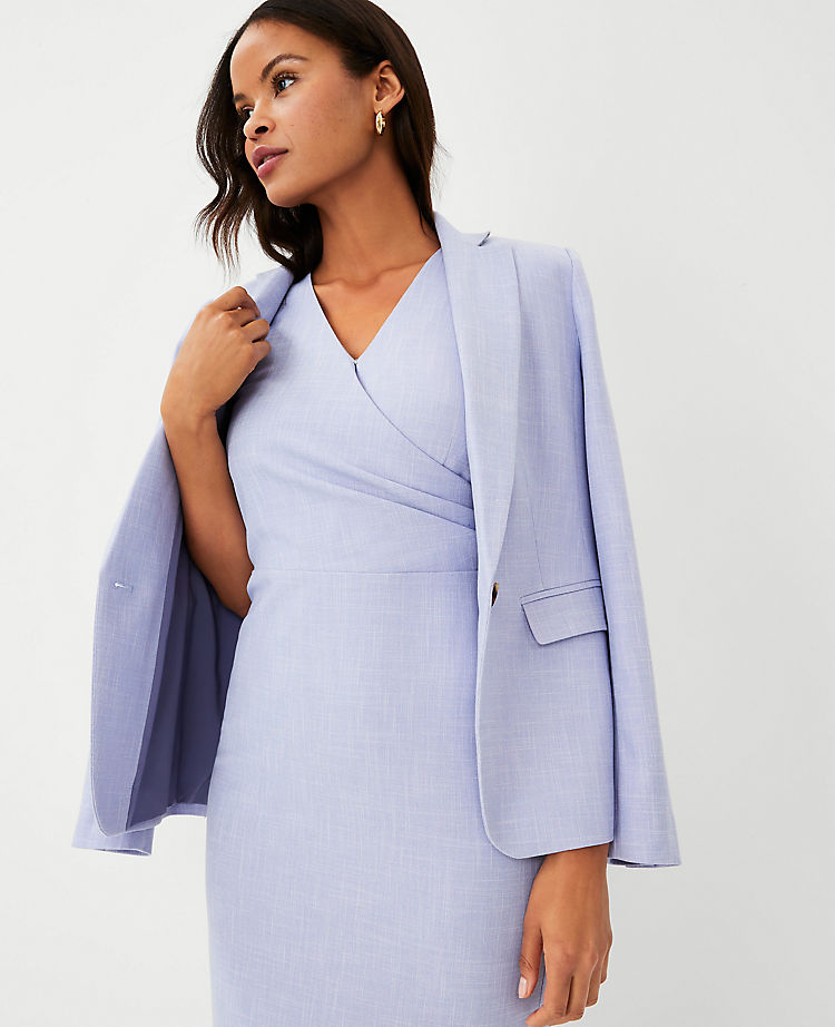 Ann Taylor Outlet |  The Side Tuck Wrap Sheath Dress in Cross Weave