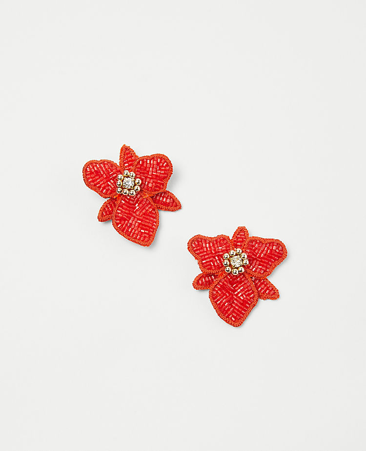 Beaded Flower Stud EarRings