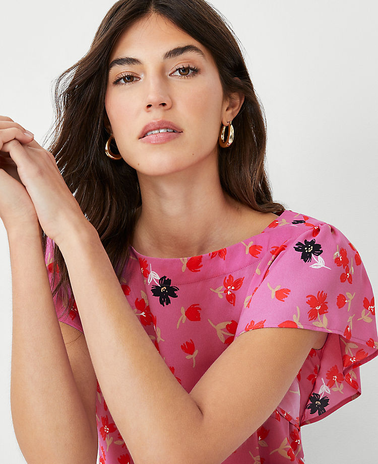 Ann Taylor Outlet |  Floral Boatneck Top