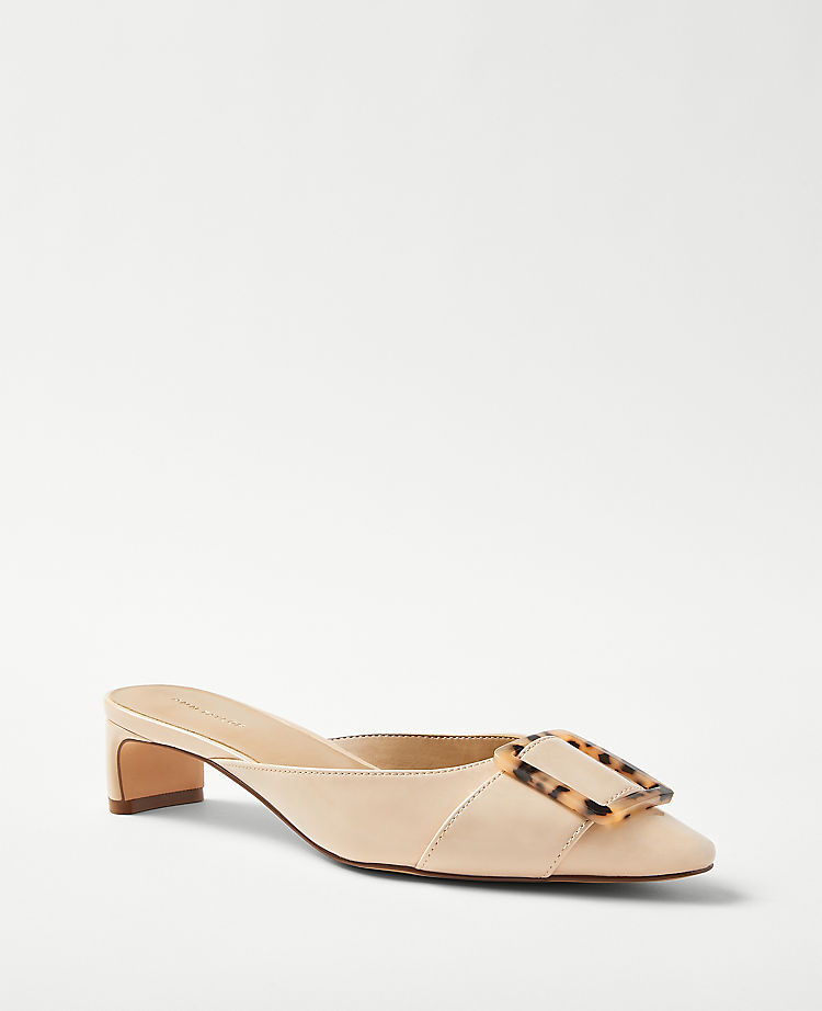 Buckle Patent Mule Pumps