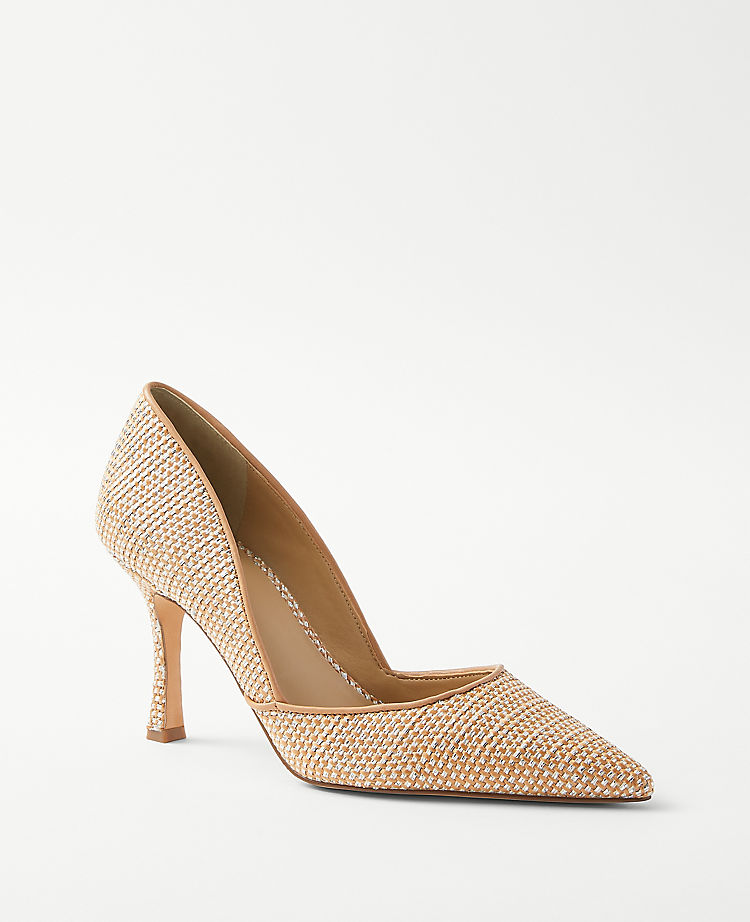 Azra Metallic Straw Pumps