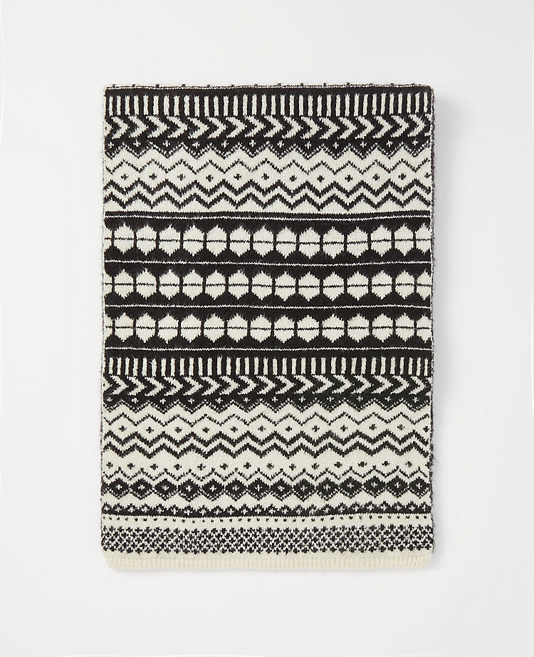 Fair Isle Snow Leopard Blanket Scarf