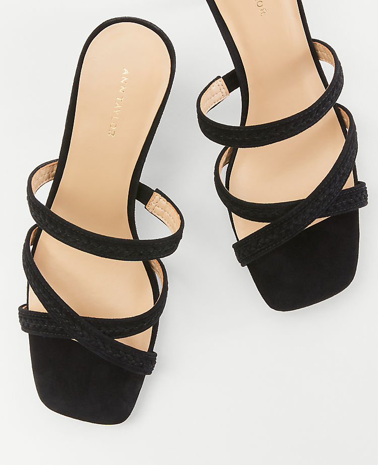 Braided Strappy Leather Mule Sandals