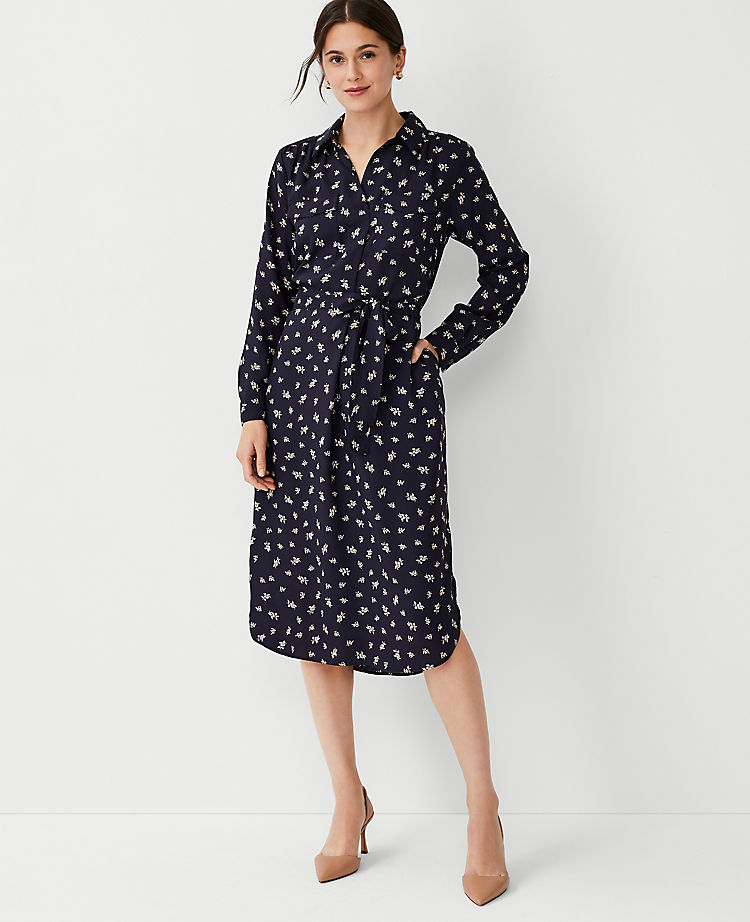 Floral Belted Pocket Shirtdress