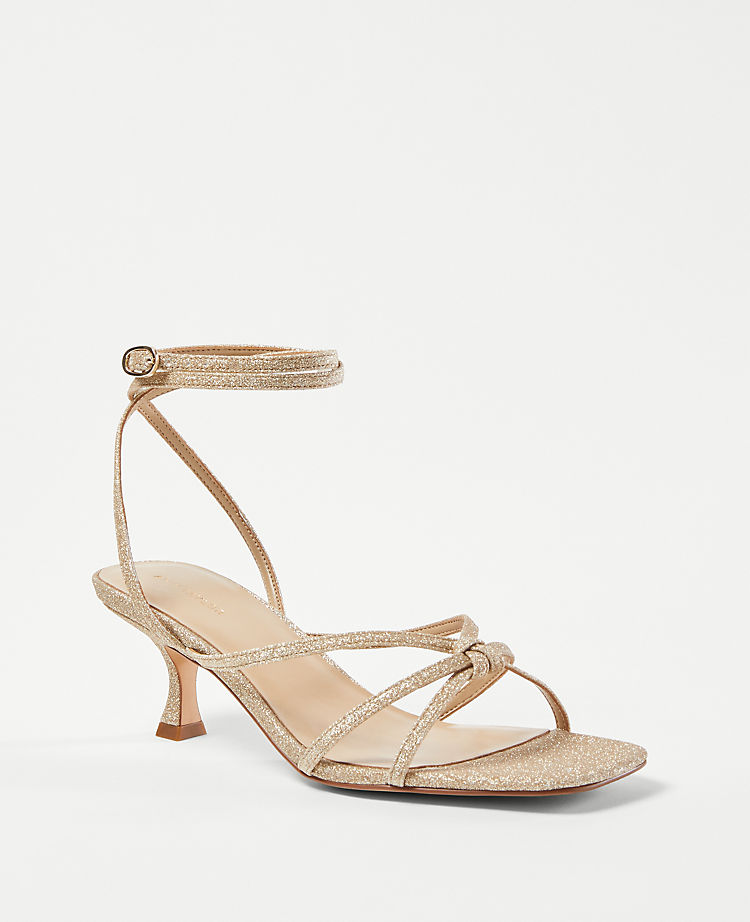 Glitter Knotted Strappy Sandals