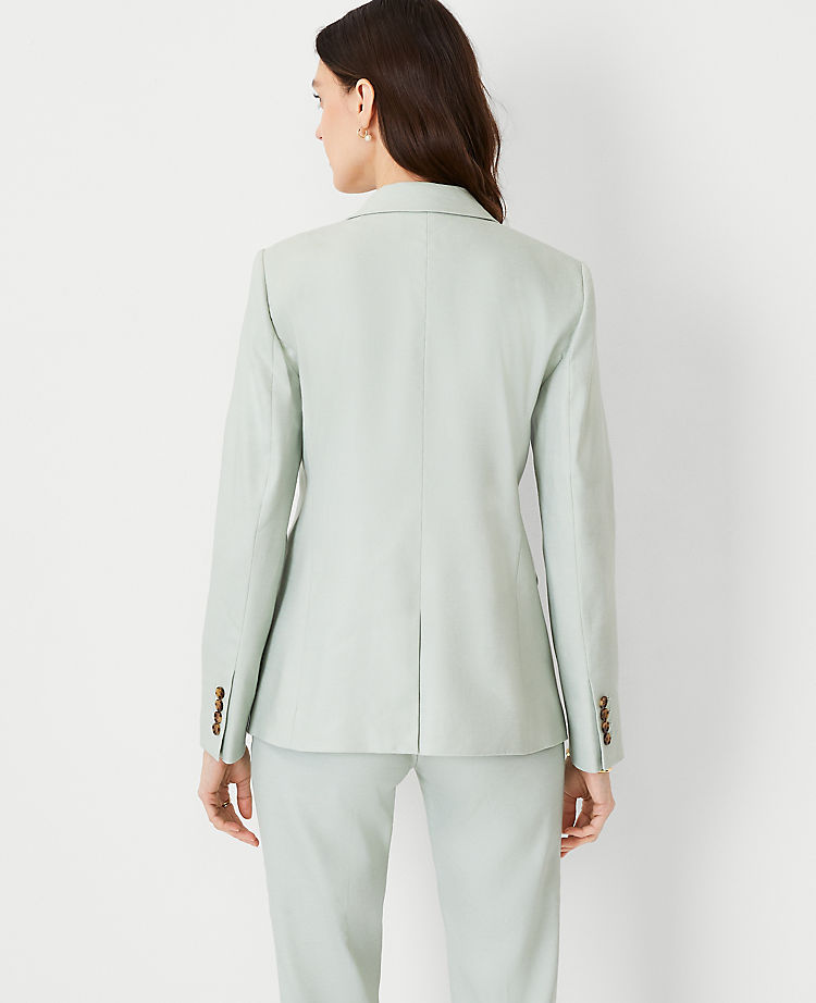 Ann Taylor Outlet |  The Notched One Button Blazer in Linen Blend