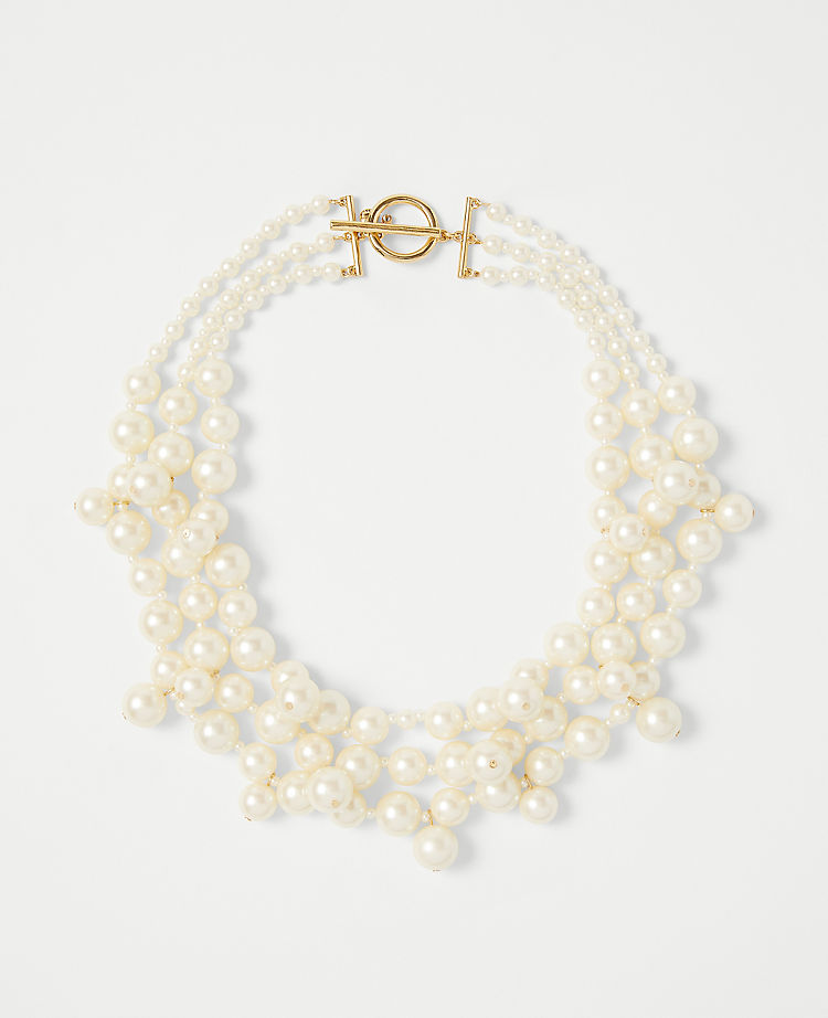 Pearlized Multistrand Statement Necklace