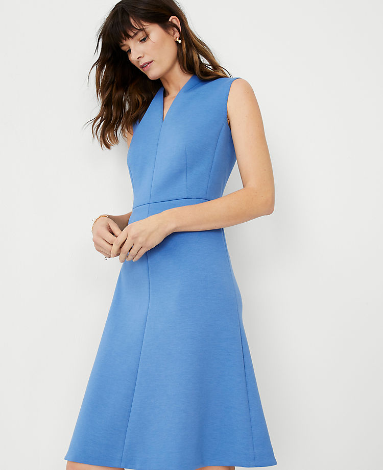 Ann Taylor Outlet |  The Sleeveless V-Neck Flare Dress in Double Knit