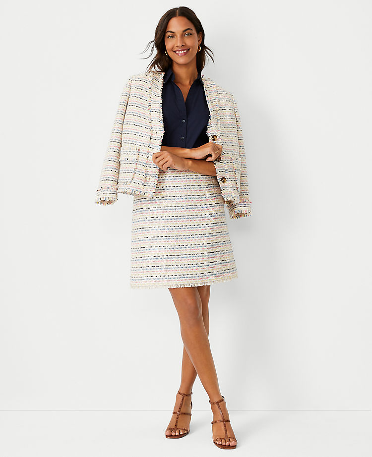 Ann Taylor Outlet |  Shimmer FRinge Tweed Skirt