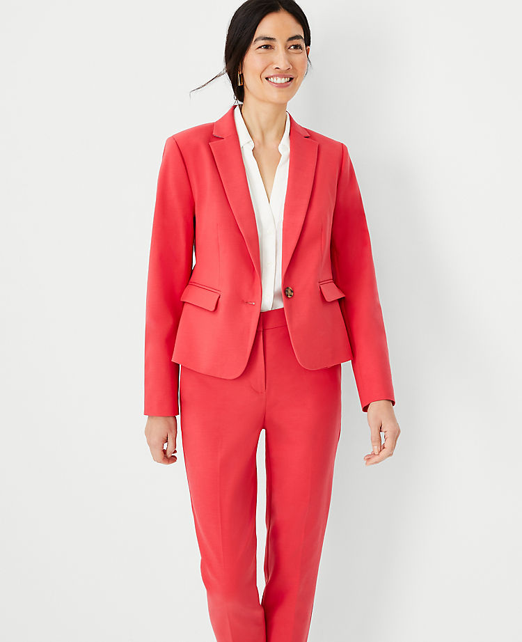 Ann Taylor The One Button Blazer in Stretch Cotton