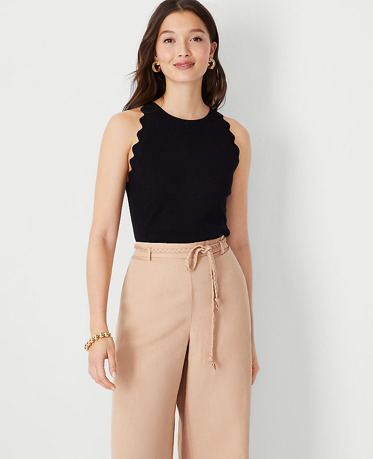 Scalloped Halter Sweater Shell