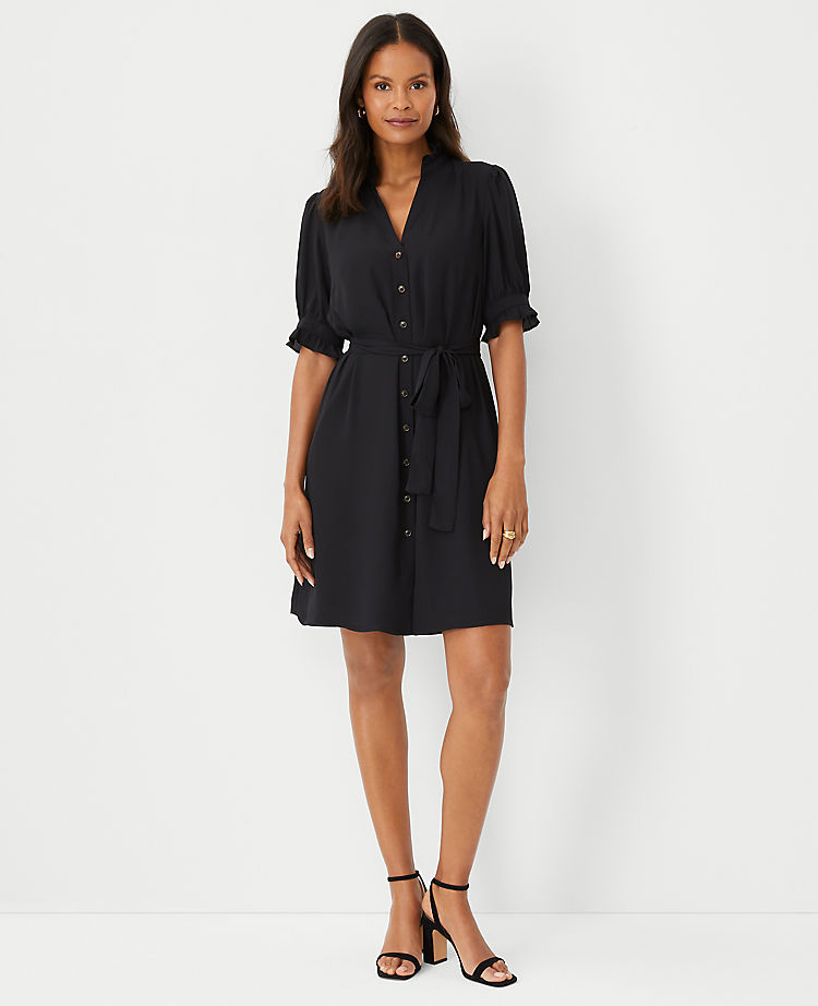 Ruffle Button Front Dress