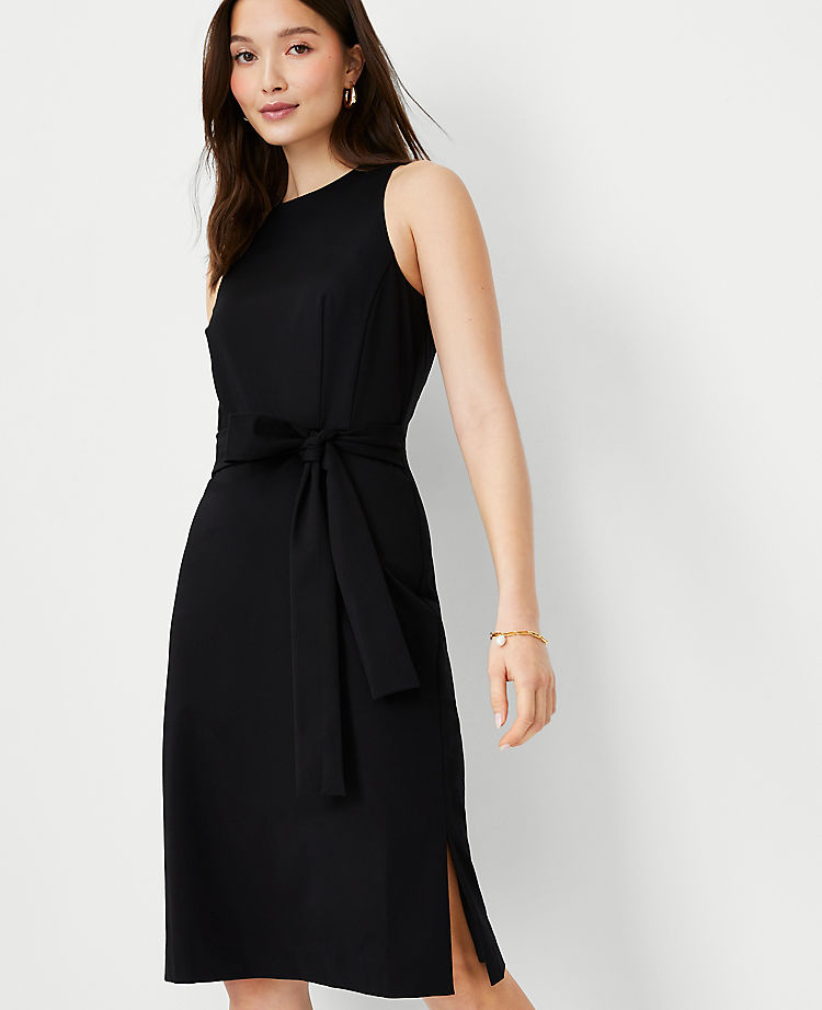 Ann Taylor Outlet |  The Cutaway Shoulder Tie Waist Dress in Knit