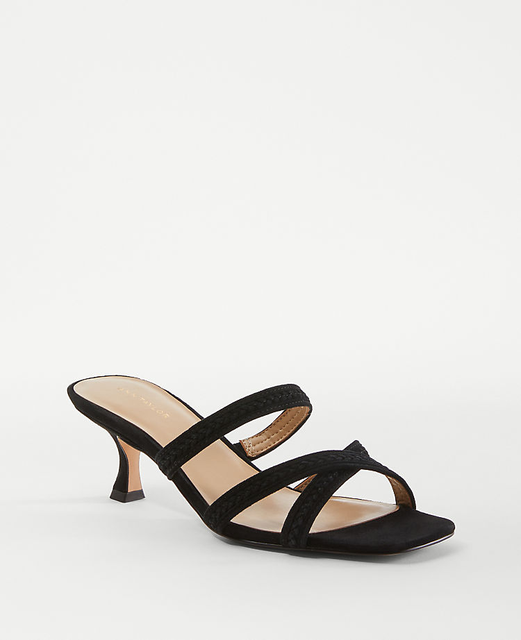 Braided Strappy Leather Mule Sandals