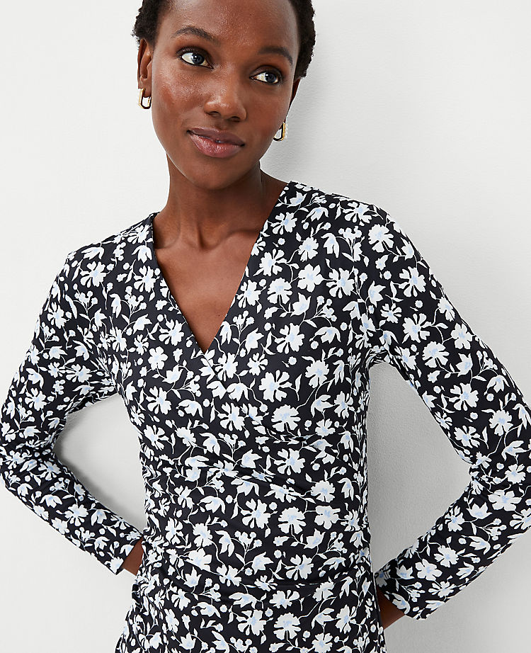 Floral Wrap Midi Dress