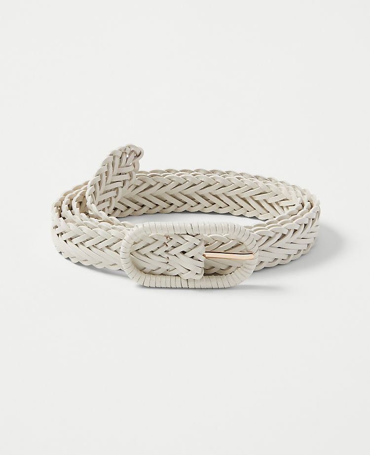 Woven Skinny Leather Belt