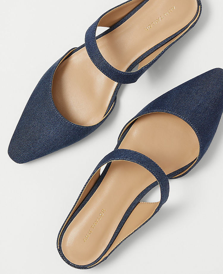 Denim Mule Flats