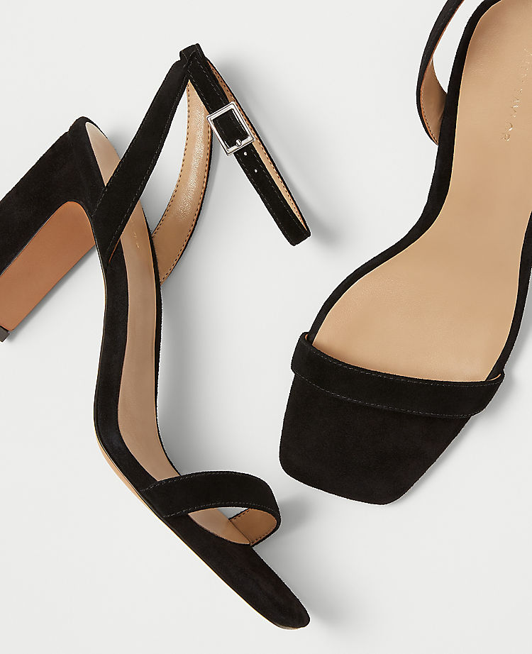 Suede High Block Heel Sandals