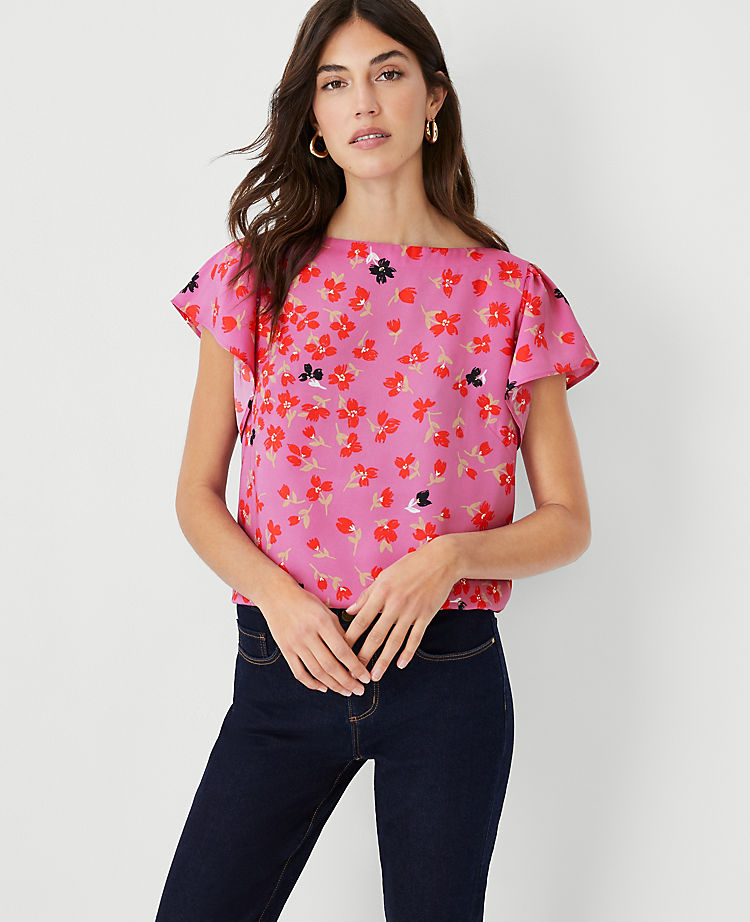 Ann Taylor Outlet |  Floral Boatneck Top