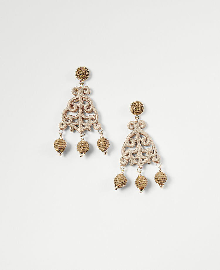 Floral Pom Pom Statement EarRings