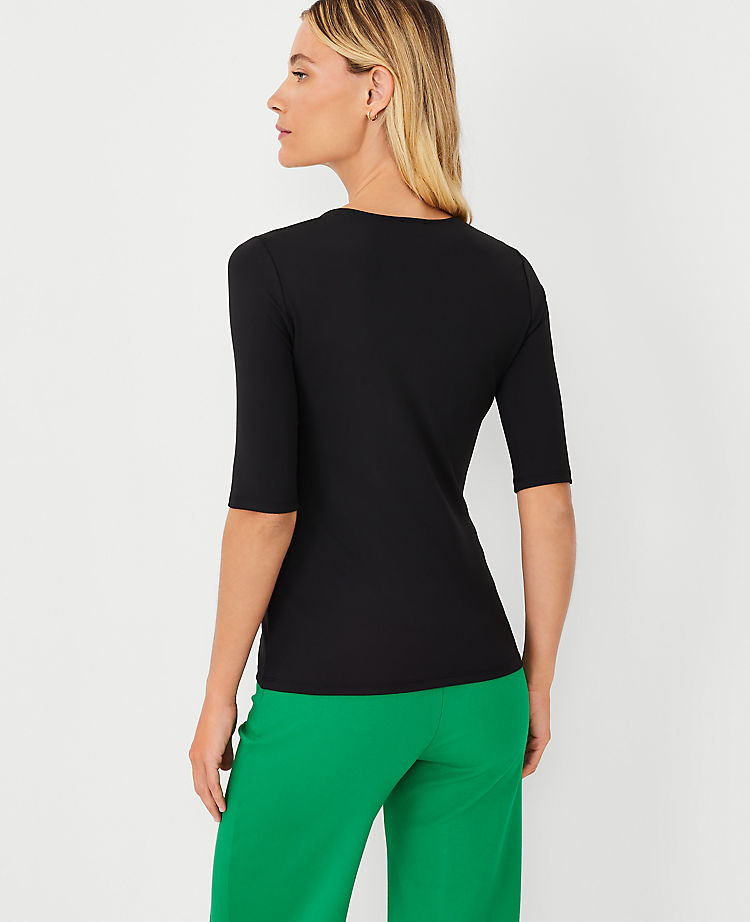 Ann Taylor Outlet |  Refined Stretch Envelope Neck Top