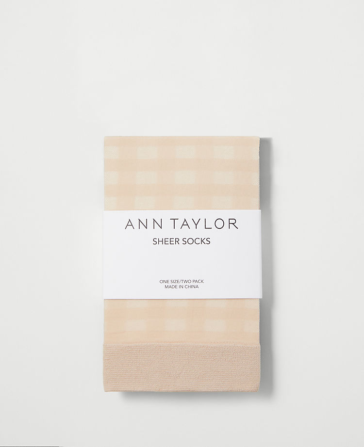 Checked Sheer Crew Sock Set