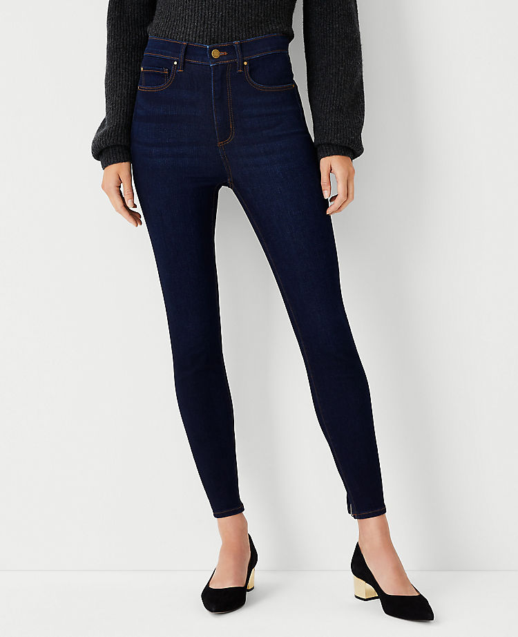 Ann Taylor Outlet |  Sculpting Pocket High Rise Skinny Jeans in Rinse Wash