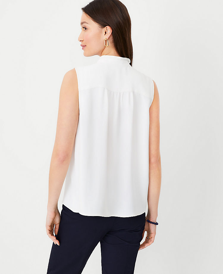Ann Taylor Outlet |  Ruffle Pintucked Popover Shell