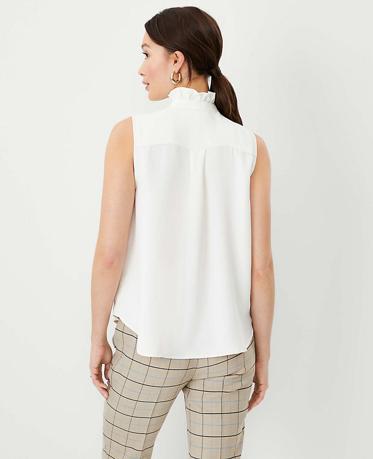 Ann Taylor Outlet |  Ruffle Pintucked Popover Shell