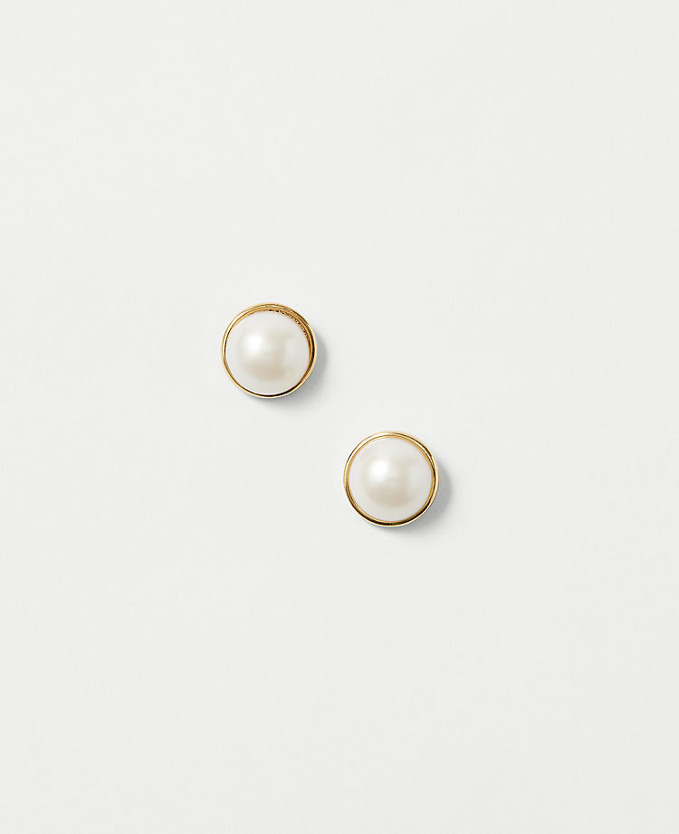 Pearlized Inset Stud EarRings