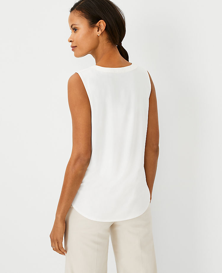 Ann Taylor Outlet |  Mixed Media Pleat Front Top