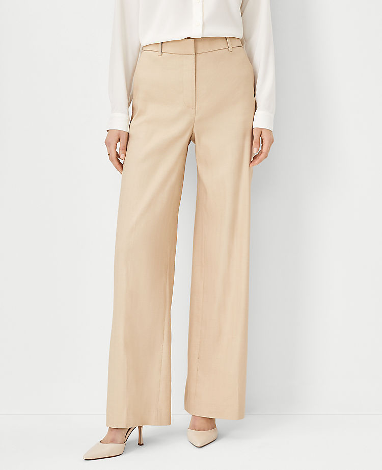 Ann Taylor Outlet |  The Wide Leg Pant in HerRingbone Linen Blend