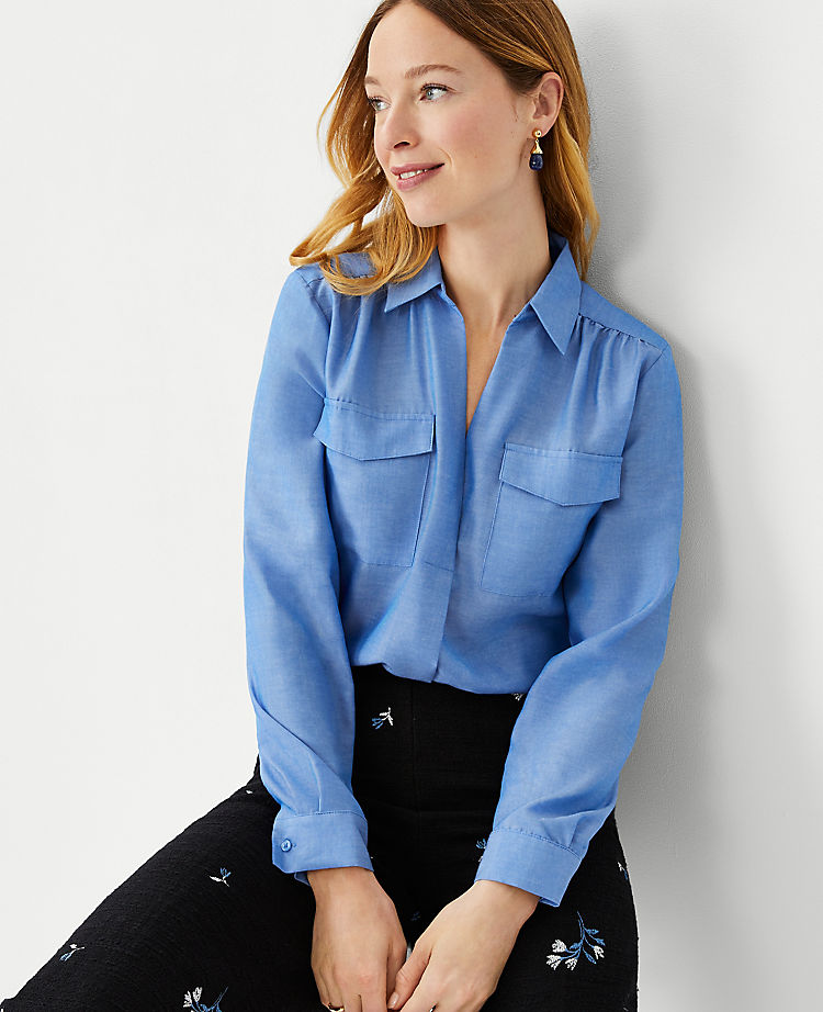 Ann Taylor Outlet |  Chambray Camp Shirt