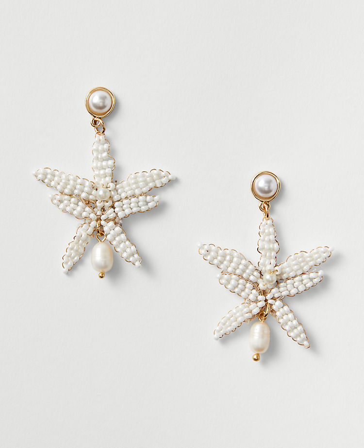 Pearlized Floral Statement EarRings