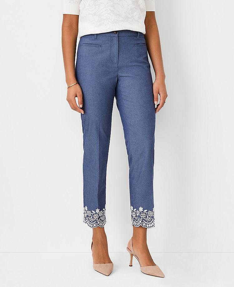 Ann Taylor The Cotton Crop Pant in Eyelet