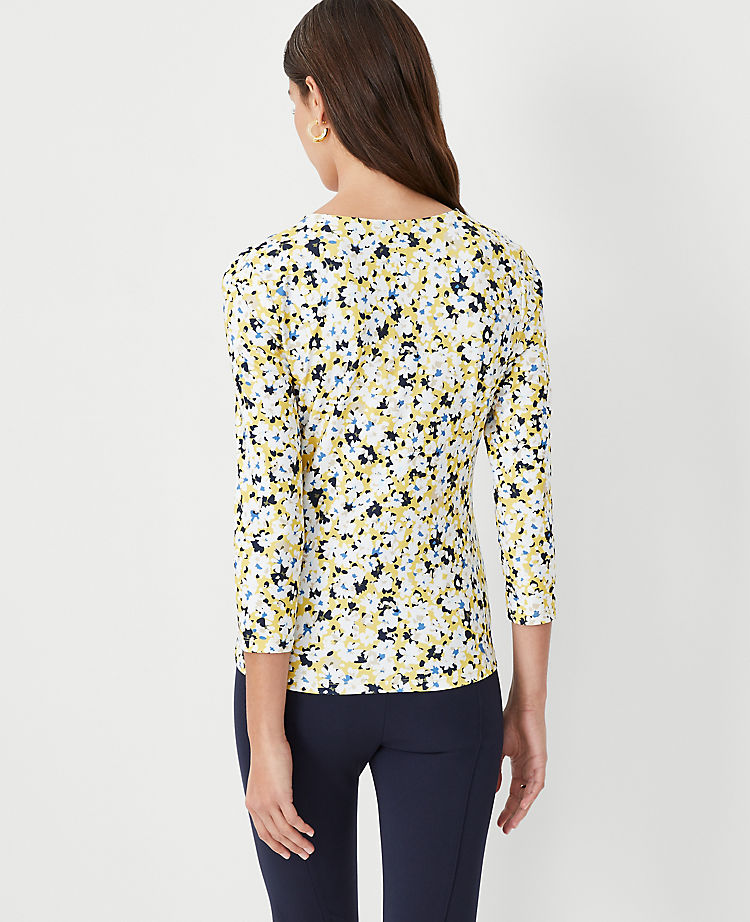 Ann Taylor Outlet |  Floral Refined Stretch Wrap Top