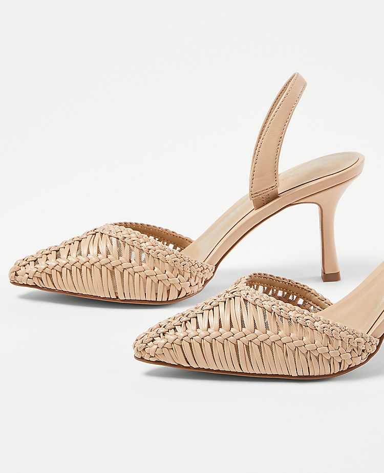 Woven Slingback Pumps