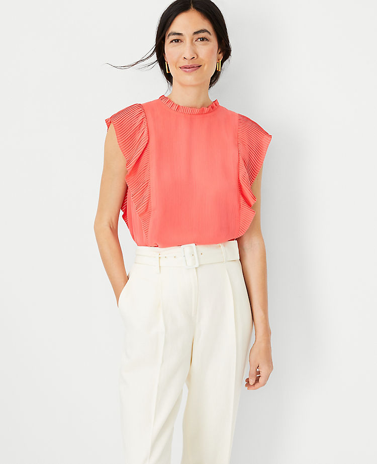 Ann Taylor Outlet |  Plisse Ruffle Top
