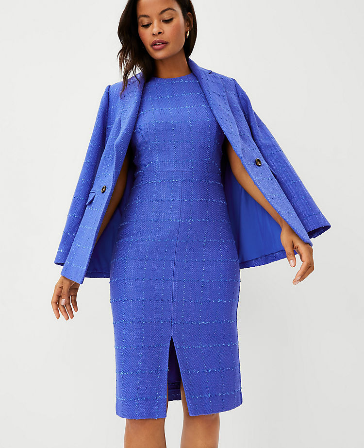 Ann Taylor Outlet |  Tweed Front Slit Sheath Dress