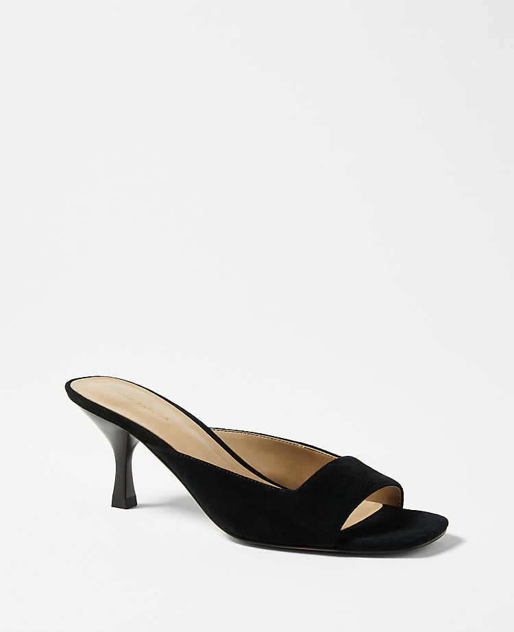 Suede Square Toe Sandals