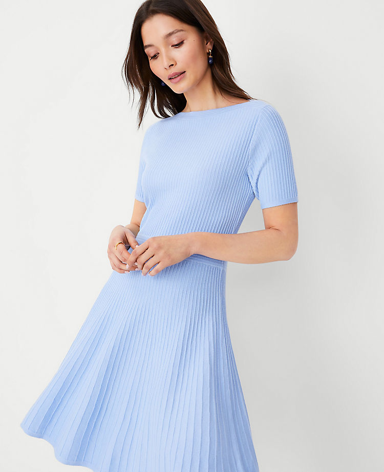 Ann Taylor Outlet |  Ribbed Flare Sweater Dress