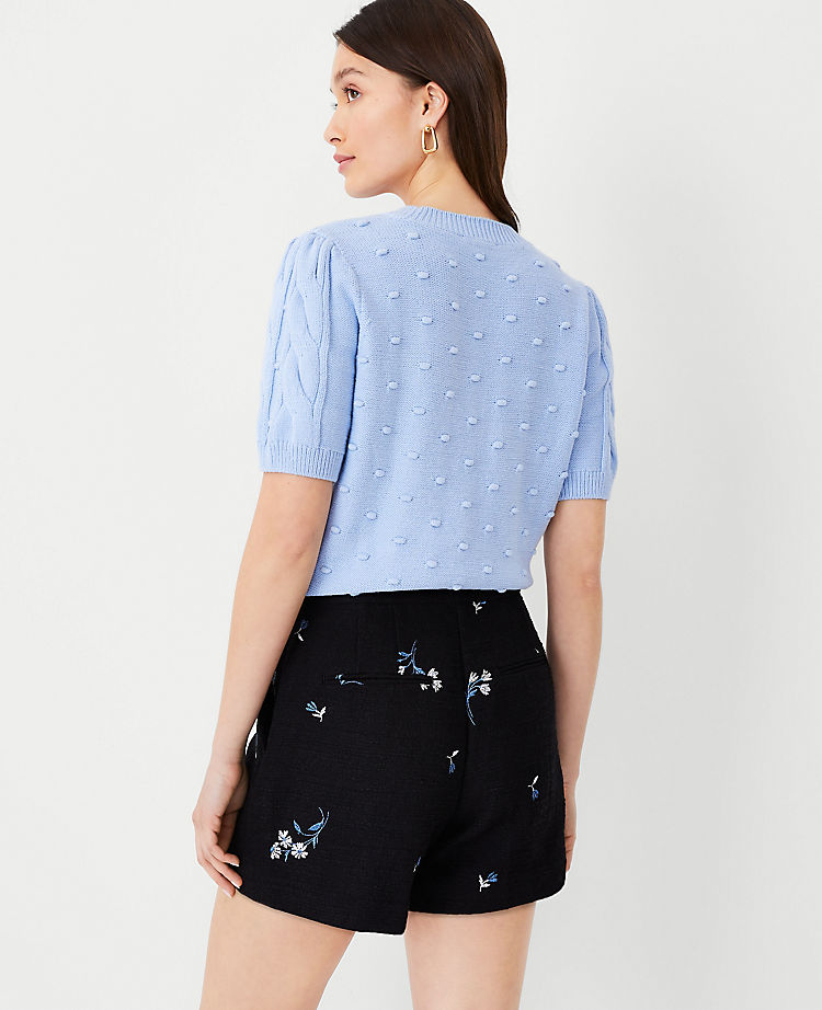 Ann Taylor Outlet |  The Side Zip Short in Floral Embroidered Tweed