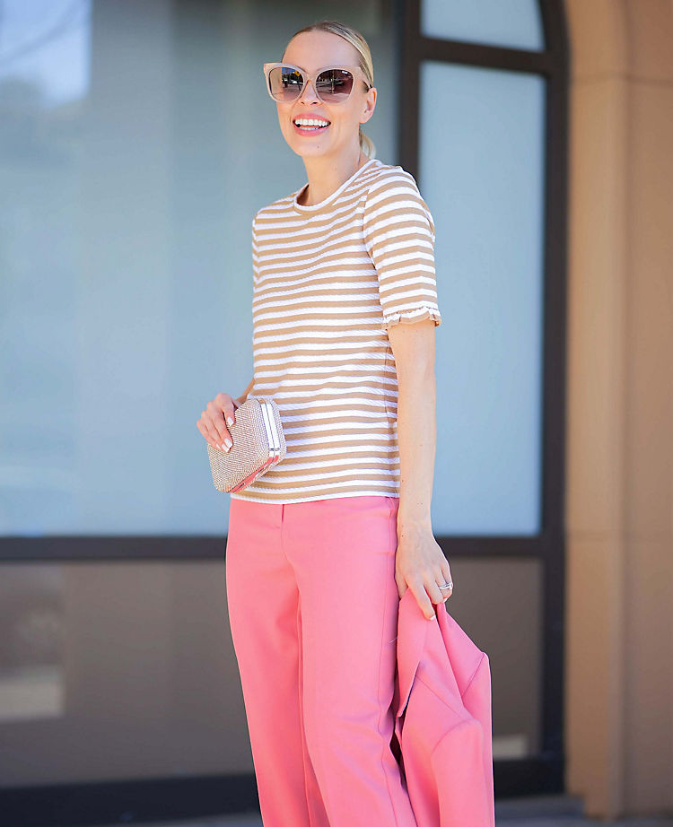 Ann Taylor Outlet |  Striped Ruffle Cuff Tee