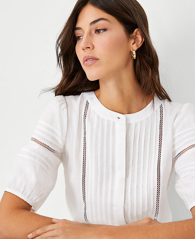 Ann Taylor Outlet |  Pintucked Cutout Top